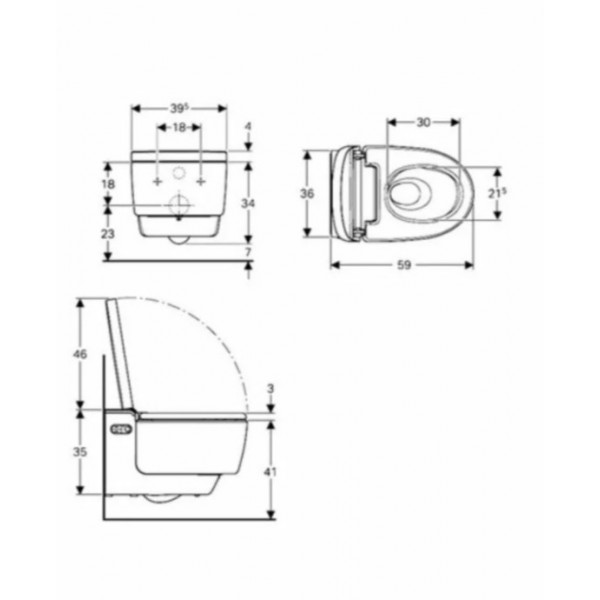 WC suspendat cu capac inchidere lenta si bideu electric Geberit AquaClean Mera Classic - Img 7