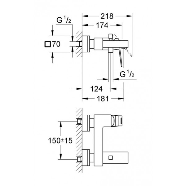 Baterie cada-dus Eurocube Grohe 23140000 - Img 2
