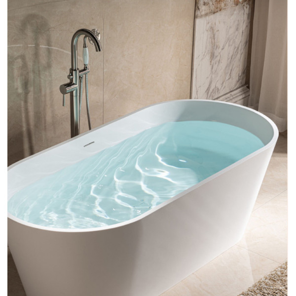 Cada freestanding ovala, alba din acril, 150x75 cm, MB100 Lari, Becrisa - Img 3