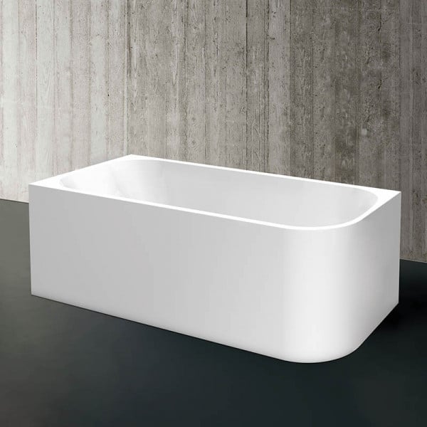 Cada freestanding pe colt stanga, Maugli, alba din acril, 150x75 cm, Florida