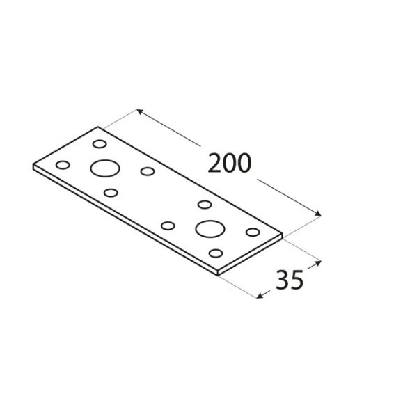 Conector lemn plat 200 mm - Img 2