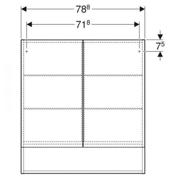 Dulap suspendat cu oglinda 80cm Selnova Square Geberit - Img 6