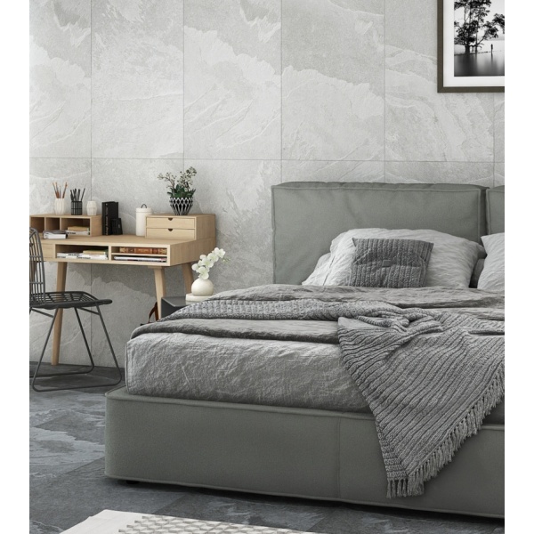 Gresie Tuna Rock ice mat portelanata, rectificata, interior-exterior, tip piatra 60X120 India - Img 2