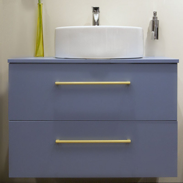 Lavoar baie pe blat IBIZA GRANDE NEW, rotund, alb din ceramica 46.5cm Fluminia - Img 5
