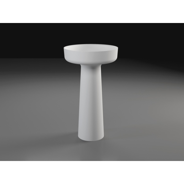 Lavoar freestanding Eternity, rotund alb din compozit 48x48x85cm Eweca - Img 3