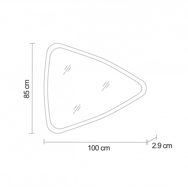 Oglinda baie cu iluminare, Savini Due Armonia SPR202, 100 x 85 cm - Img 3