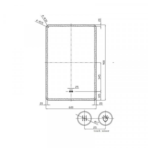 Oglinda Morris Superlight dreptunghiulara cu iluminare LED 3 culori Fluminia - Img 2