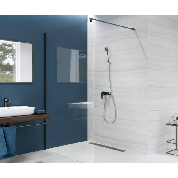 Paravan dus MARA NEGRU WALK-IN 8MM 90x195cm