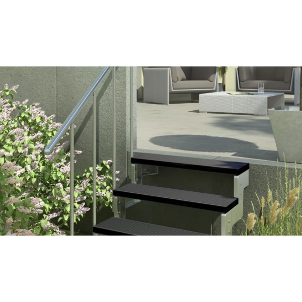 Scara de exterior cu 5 trepte antracit si balustrada Standard Gardentop Trimax Dolle - Img 2