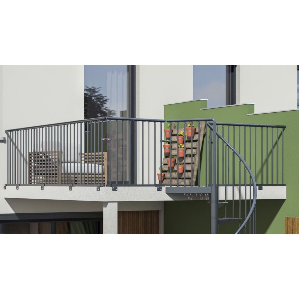 Scara in spirala din otel antracit diametru 125cm 14+1 trepte Toronto Dolle - Img 4