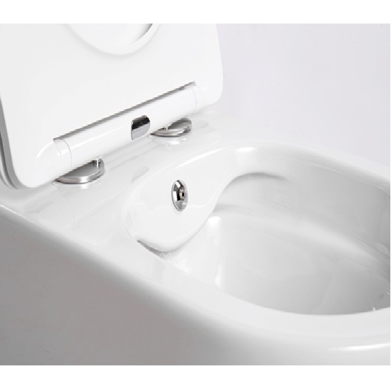 Vas WC suspendat Art, alb, Rimless, cu functie de bideu si capac Soft Close, Anahita - Img 3