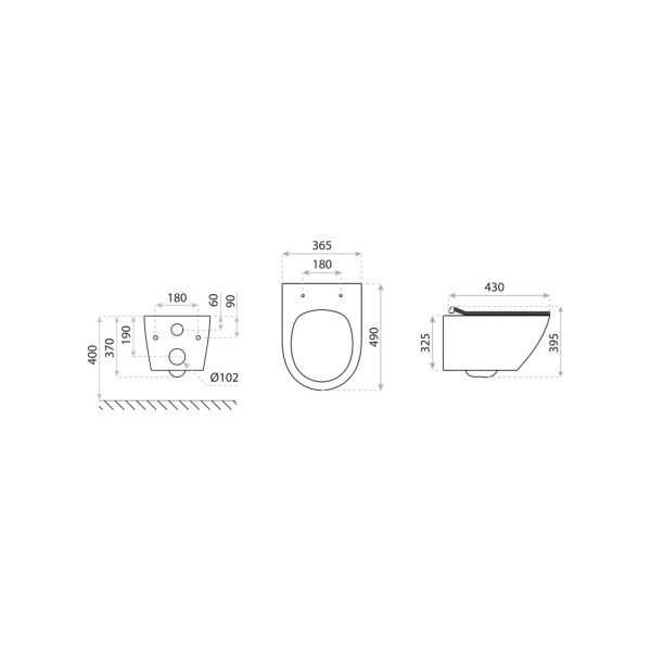 Vas WC suspendat cu capac soft-close, 49 x 36,5 x 37 cm, Vortex Sofi, alb, Lavita - Img 2