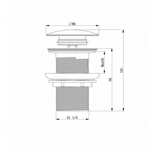 Ventil click-clack Slimmer Himark, alb, fara preaplin - Img 2