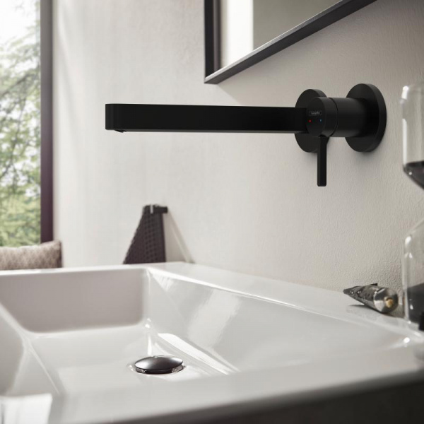 Baterie lavoar baie incastrata neagra mat Hansgrohe Finoris, pipa 23 cm 76050670 - Img 2