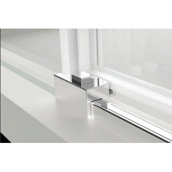 Cabina de dus dreptunghiulara Recall, sticla securizata 8 mm, profil negru mat, usi culisante, inchidere magnetica silentioasa, 120 x 90 cm, Anahita - Img 3