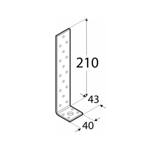 Coltar metalic ancorare 210 x 43 x 40 x 4 mm - Img 3