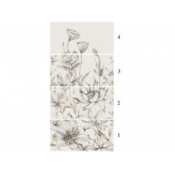 Decor Velo Bianco flowers 4 59.8x119.8cm Tubadzin - Img 2