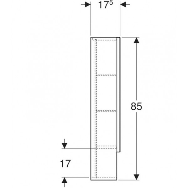 Dulap suspendat cu oglinda 80cm Selnova Square Geberit - Img 7