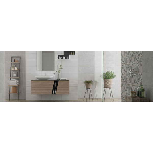 Faianta CORONA LIGHT GREY SQUARES 4712 25.5x75.5cm - Img 2