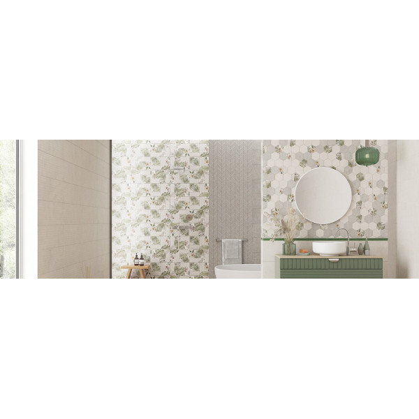 Faianta EPOCA NATURAL STRIPES 4837, baie/bucatarie, interior, gri deschis, tip ciment riflaj 24.4X74.4cm - Img 2