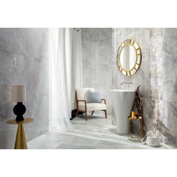 Faianta FADMA WHITE, baie/bucatarie, interior, gri deschis 29.8x74.8cm - Img 2