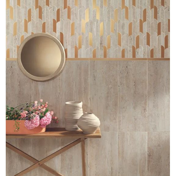 Faianta TISSUE BEIGE, baie/bucatarie,interior, bej mat, tip travertin 29.8x74.8cm - Img 2
