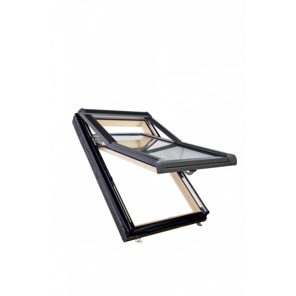 Fereastra de mansarda PVC/Lemn cu 3 sticle si deschidere in treimea superioara R79 THERMO WD - Img 5