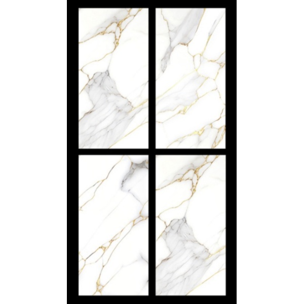 Gresie Dart gold portelanata, rectificata, interior-exterior, tip marmura 60X120 India - Img 2