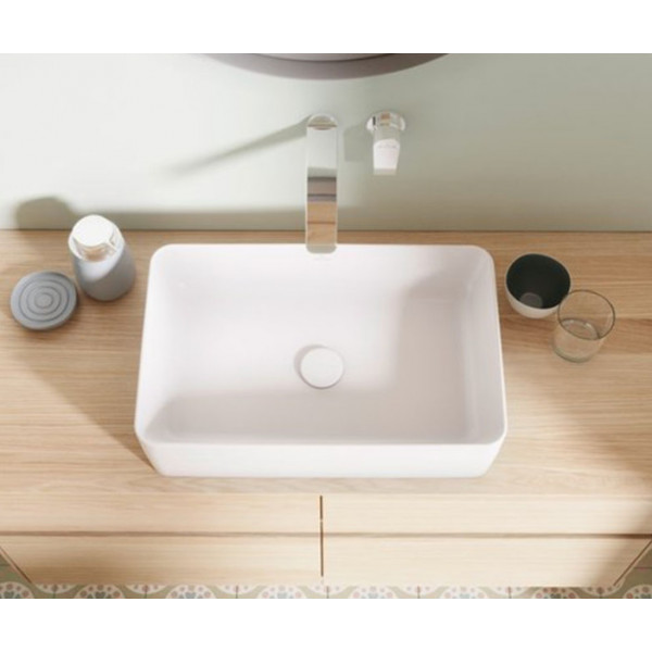 Lavoar baie pe blat Collaro, dreptunghiular alb din ceramica 56x36cm 4A205601 Villeroy&amp;Boch - Img 3