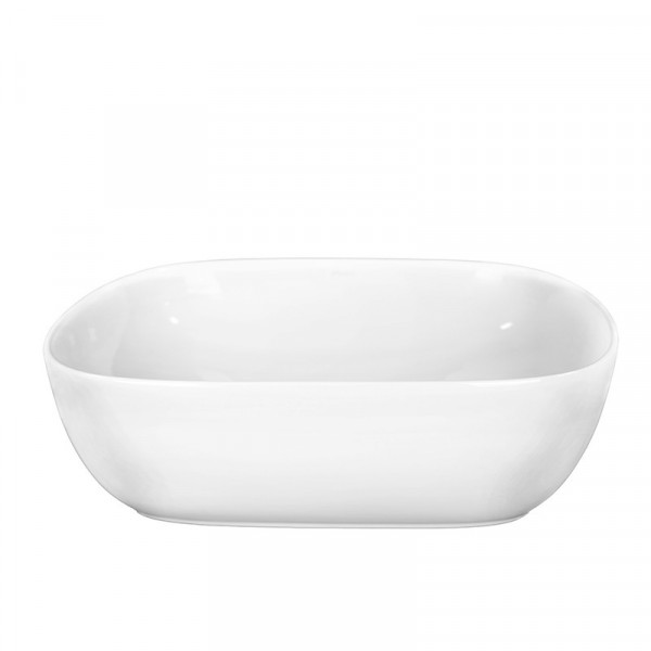 Lavoar baie pe blat FIDES, dreptunghiular, alb din ceramica, 48.5x39.5cm Fluminia - Img 3