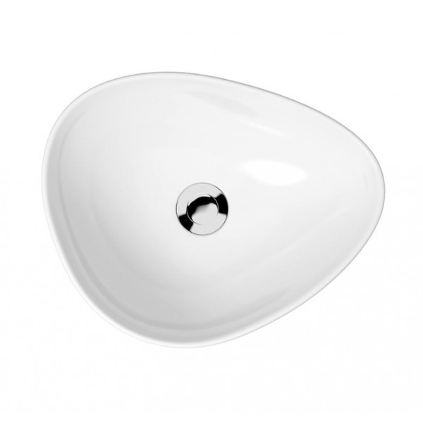 Lavoar baie pe blat Moduo, asimetric alb din ceramica 45cm K116-051 Cersanit - Img 4