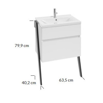 Mobilier OP-ARTY 60cm 2 sertare soft-close picioare negru mat Defra - Img 6