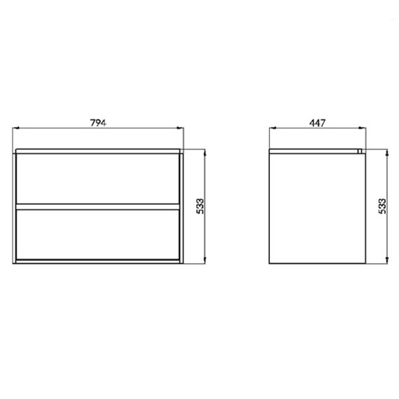Mobilier suspendat cu doua sertare 80cm Crea Cersanit - Img 5