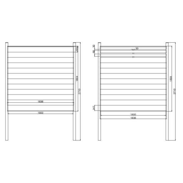 Panou gard WPC cu stalpi Bill Fence gri inchis 1800x1830mm - Img 2