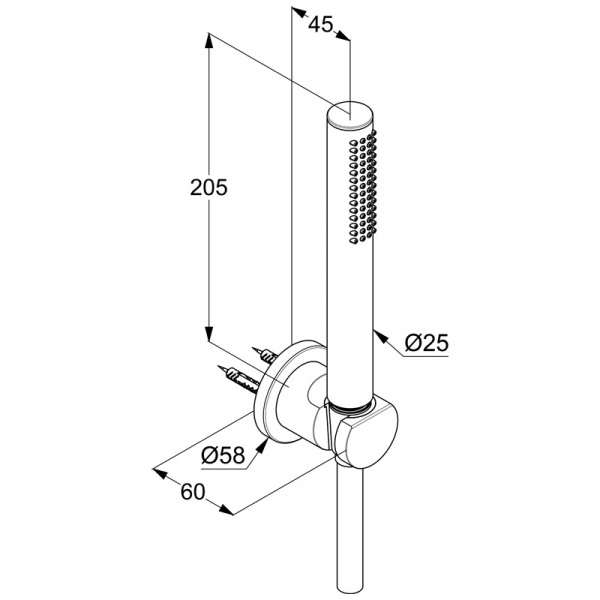 Para de dus Nova Fonte, cu suport de dus, negru mat 2085039-15 Kludi - Img 2