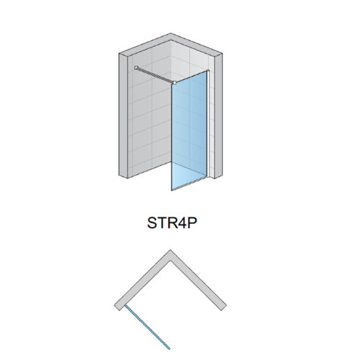 Paravan de dus walk-in Easy Fix profil crom si negru SanSwiss - Img 5