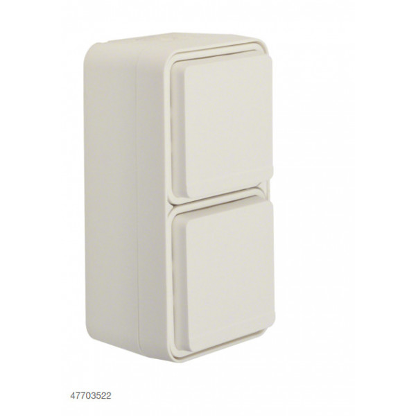Priza SCHUKO dubla verticala cu capac W1 IP55 47703522 Berker