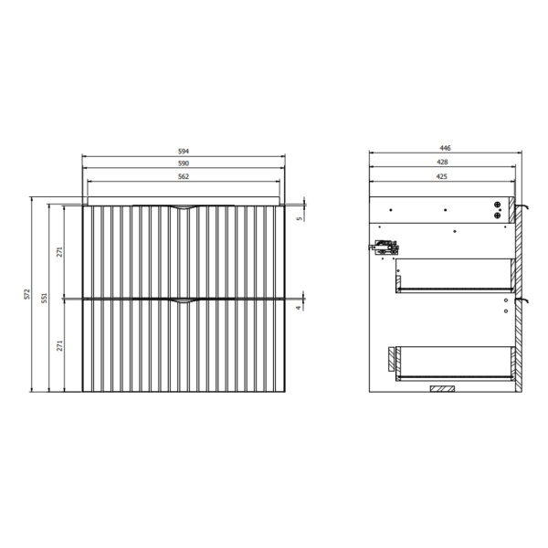 Set mobilier Tirso 60cm + lavoar alb mat C142 S801-545 - Img 2