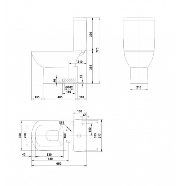 Vas wc SMART evacuare verticala GAL2515001 Gala - Unimat.ro