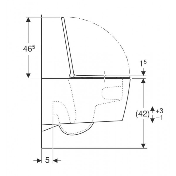 WC suspendat rimless cu capac soft-close subtire One 500.202.01.1 - Img 2