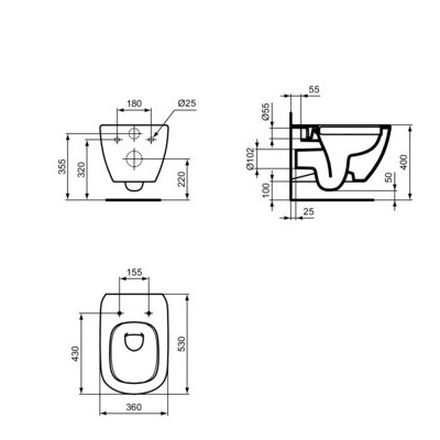 WC suspendat rimless Tesi IDST350301 - Img 3