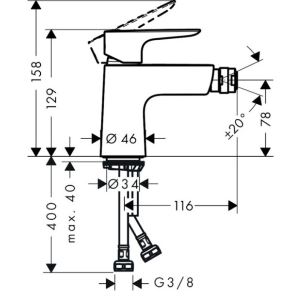 Baterie bideu TALIS E brushed bronze Hansgrohe HAN71720140 - Img 2
