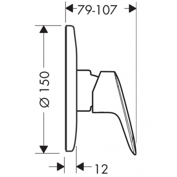 Baterie dus LOGIS incastrata set instalare inclus 71666000 Hansgrohe - Img 2
