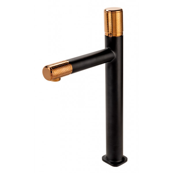 Baterie lavoar inalta ARDESIA cu ventil click-clack negru-roz FDSFD1-ARD-2L