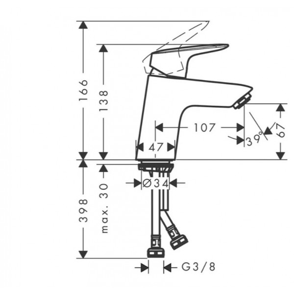 Baterie lavoar Logis 70 black matt 71070670 Hansgrohe - Img 2