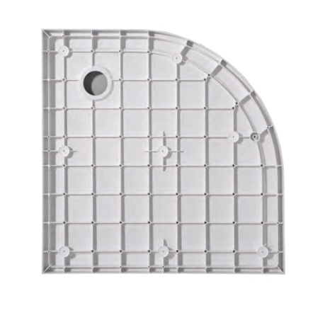 Cadita dus din compozit, semirotunda, SMC STONE, alba, 80 × 80 cm, Slim 2,6 cm – Anahita - Img 3