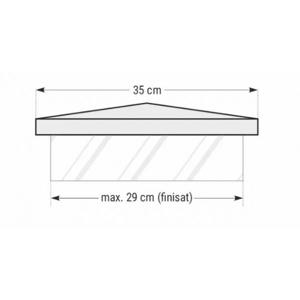 Capac stalp gard Roma smoke- 35x35x5 cm - Img 2
