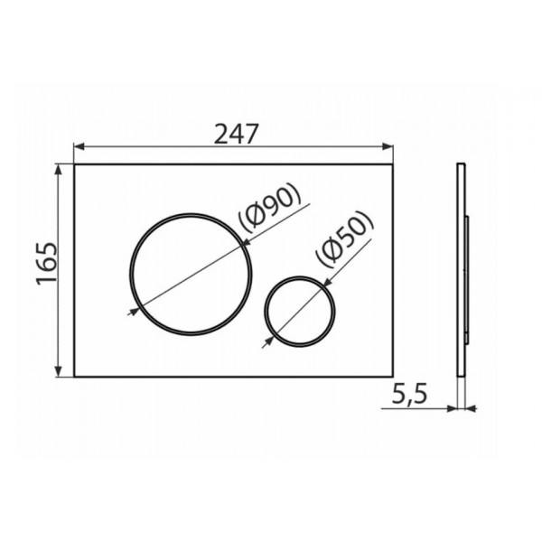 Clapeta actionare THIN negru mat M678 Alcadrain - Img 2