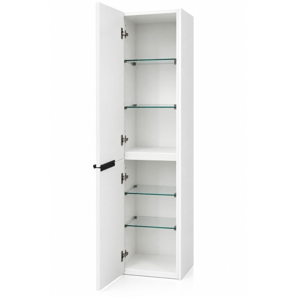 Coloana mobilier Luna alb cu manare negre 35x35x160cm  - Img 2