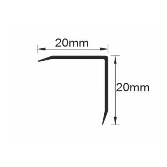 Cornier cu laturi tesite Auriu oglinda din inox 20X20 LCI 200.137 2.44ML/BUC - Img 2